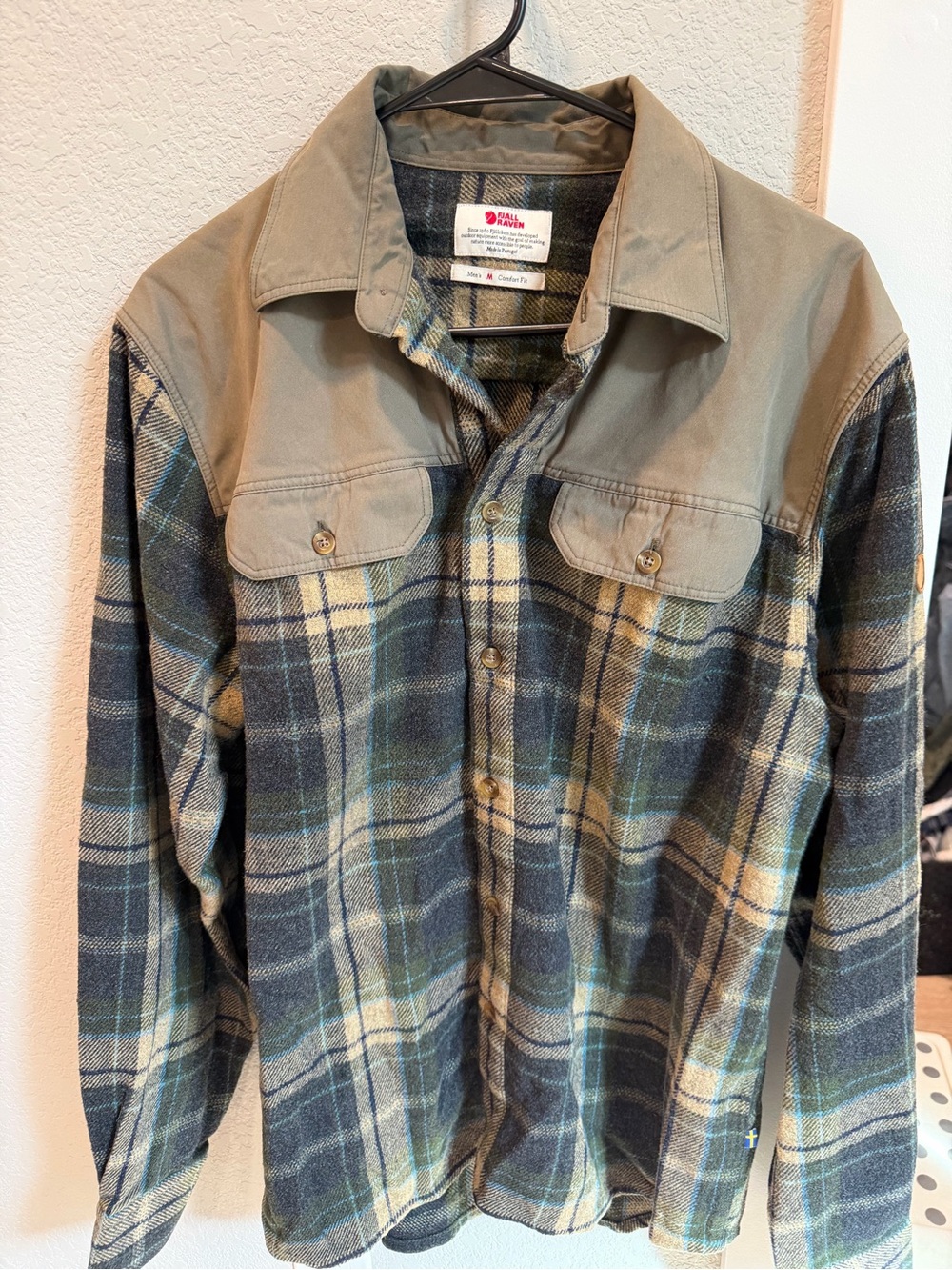 Fjallraven Green Plaid Shirt Jacket with Olive Yoke